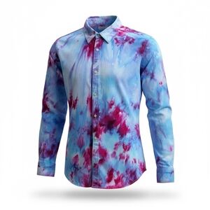 Calvin Klein Blue and Purple Tie-Dye Shirt Jacket